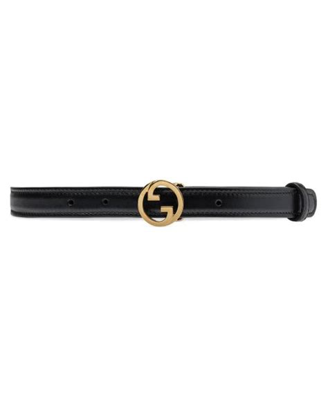 Gucci Blondie thin belt in black leather 